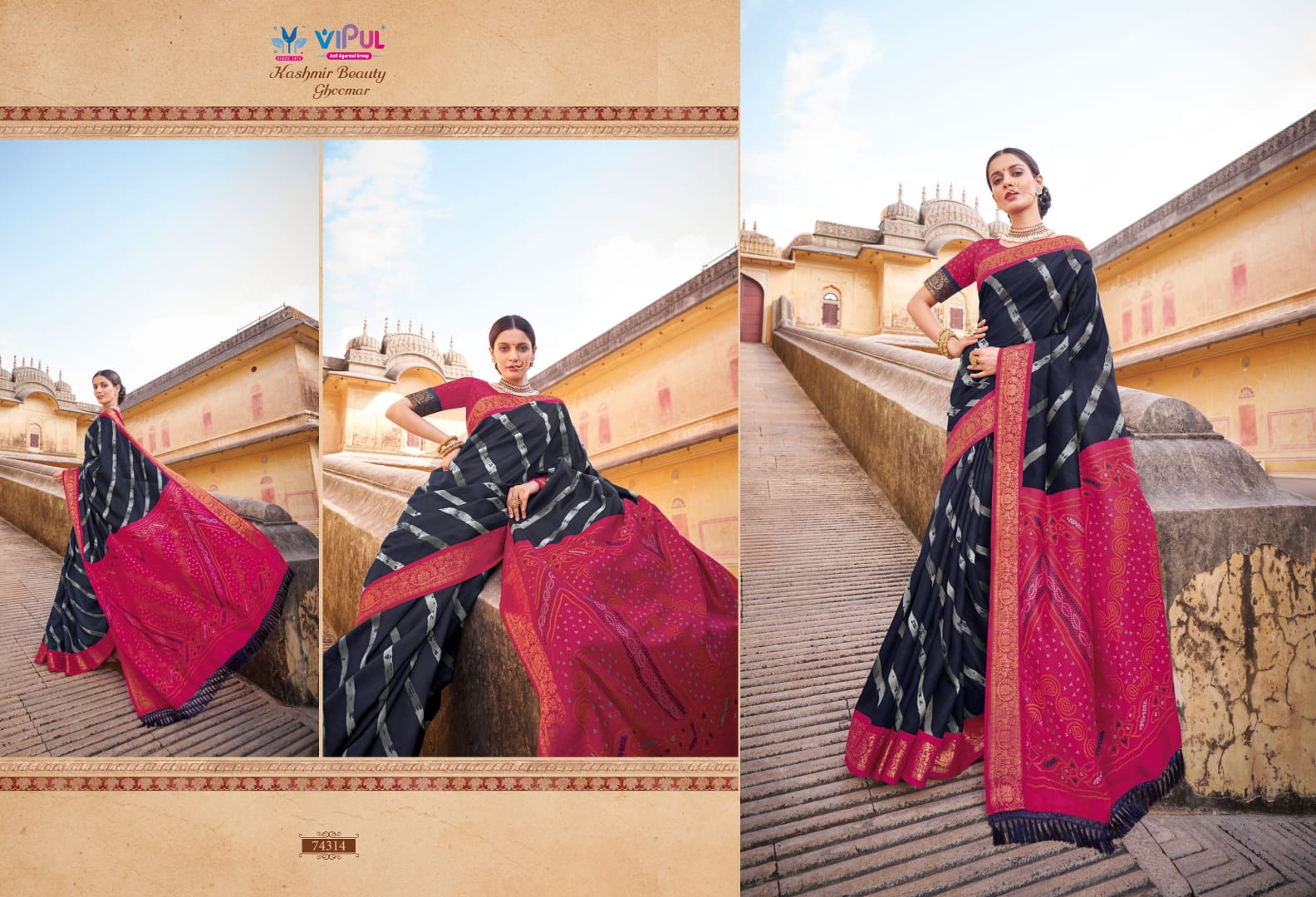 Kashmiri beuty By Vipul Designer Wedding Sarees Catalog